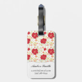 Hand gezeichnetes Hibiskus-Muster Gepäckanhänger (Rückseite vertikal)
