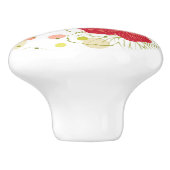 Hand gezeichnetes Hibiskus-Muster Keramikknauf (Seitenansicht)