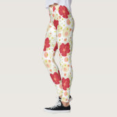 Hand gezeichnetes Hibiskus-Muster Leggings (Links)
