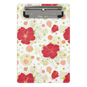 Hand gezeichnetes Hibiskus-Muster Mini Klemmbrett