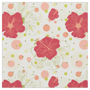 Hand gezeichnetes Hibiskus-Muster Stoff