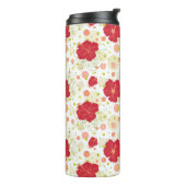 Hand gezeichnetes Hibiskus-Muster Thermosbecher (Nach links gedreht)