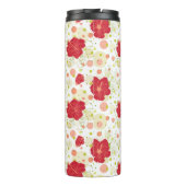 Hand gezeichnetes Hibiskus-Muster Thermosbecher (Rückseite)