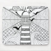 Hand gezeichnetes Leuchtturm-Gekritzel Mousepad (Vorne)
