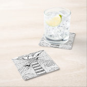 Hand gezeichnetes Leuchtturm-Gekritzel Rechteckiger Pappuntersetzer (Vor Ort)