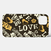 Hand gezeichnetes Liebe-Muster Case-Mate iPhone Hülle (Rückseite (Horizontal))