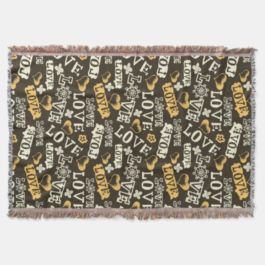 Hand gezeichnetes Liebe-Muster Decke (Vorderseite)