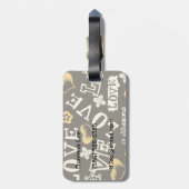 Hand gezeichnetes Liebe-Muster Gepäckanhänger (Rückseite vertikal)