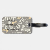Hand gezeichnetes Liebe-Muster Gepäckanhänger (Rückseite horizontal)