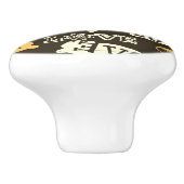 Hand gezeichnetes Liebe-Muster Keramikknauf (Seitenansicht)