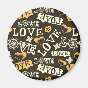 Hand gezeichnetes Liebe-Muster Magnet
