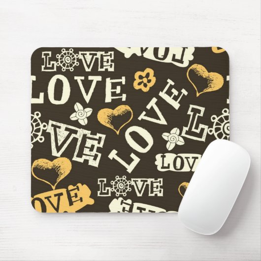 Hand gezeichnetes Liebe-Muster Mousepad (Mit Mouse)