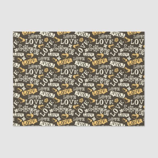 Hand gezeichnetes Liebe-Muster Seidenpapier (Vorderseite)