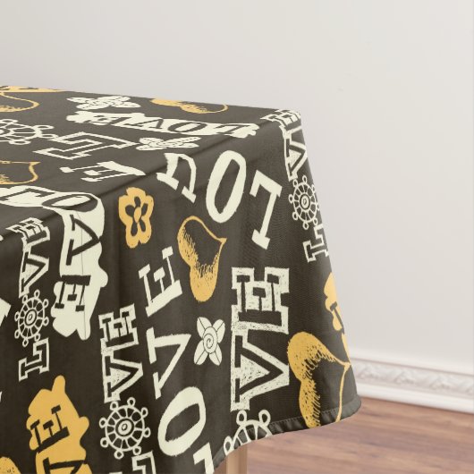 Hand gezeichnetes Liebe-Muster Tischdecke (Beispiel)