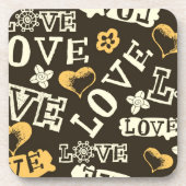 Hand gezeichnetes Liebe-Muster Untersetzer (Vorderseite)