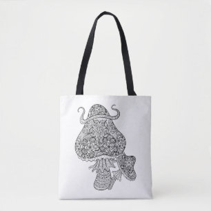 Hand gezeichnetes magisches Pilz-Gekritzel 2 Tasche