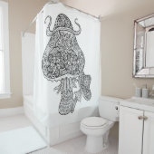 Hand gezeichnetes magisches Pilz-Gekritzel Duschvorhang (Beispiel)