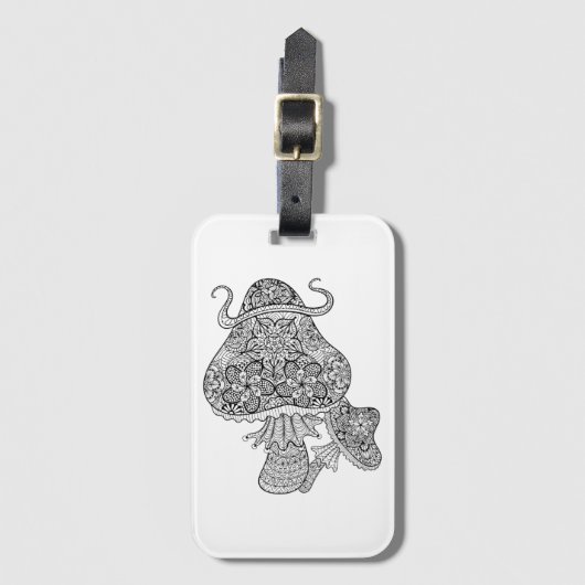 Hand gezeichnetes magisches Pilz-Gekritzel Gepäckanhänger (Vorderseite Vertikal)