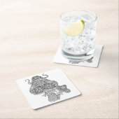 Hand gezeichnetes magisches Pilz-Gekritzel Rechteckiger Pappuntersetzer (Vor Ort)