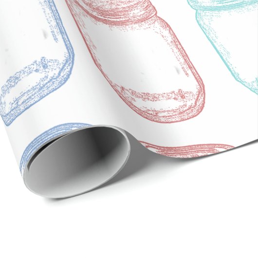 Hand gezeichnetes Maurer-Glas in 4 Farben Geschenkpapier (Rolleneckpunkt)