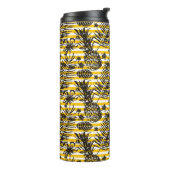 Hand gezeichnetes Monogramm der Ananas-| Thermosbecher (Nach links gedreht)