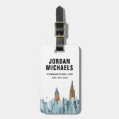 Hand gezeichnetes New York City, NY Gepäckanhänger (Vorderseite vertikal)