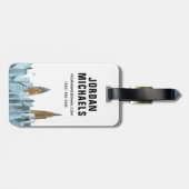 Hand gezeichnetes New York City, NY Gepäckanhänger (Rückseite horizontal)