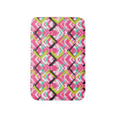 Hand gezeichnetes rosa Zickzack-Muster Badematte (Vorderseite Vertikal)