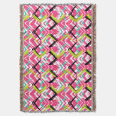 Hand gezeichnetes rosa Zickzack-Muster Decke (Vorderseite Vertikal)