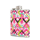 Hand gezeichnetes rosa Zickzack-Muster Flachmann (Links)