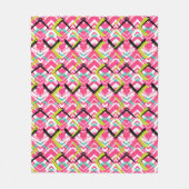 Hand gezeichnetes rosa Zickzack-Muster Fleecedecke (Vorderseite)