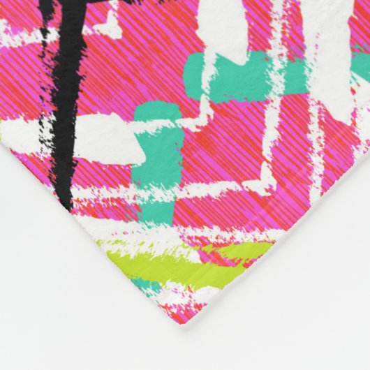 Hand gezeichnetes rosa Zickzack-Muster Fleecedecke (Ecke)