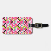 Hand gezeichnetes rosa Zickzack-Muster Gepäckanhänger (Vorderseite horizontal)
