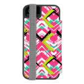 Hand gezeichnetes rosa Zickzack-Muster Incipio iPhone Geldbeutel-Hülle (Folio Rückseite)