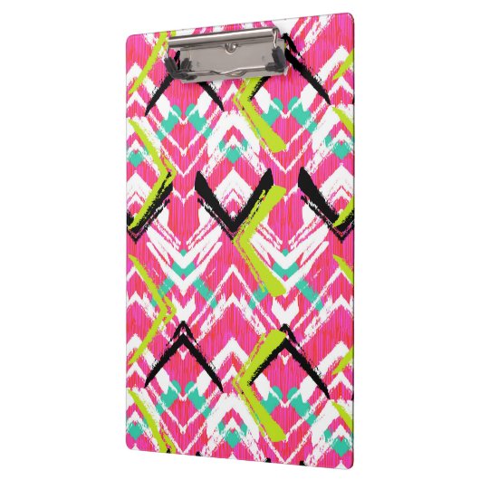 Hand gezeichnetes rosa Zickzack-Muster Klemmbrett (Links)