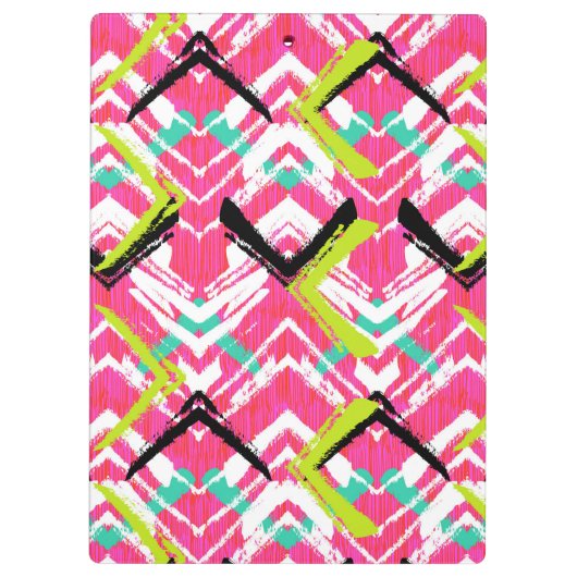 Hand gezeichnetes rosa Zickzack-Muster Klemmbrett (Rückseite)