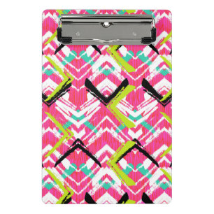Hand gezeichnetes rosa Zickzack-Muster Mini Klemmbrett