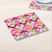 Hand gezeichnetes rosa Zickzack-Muster Rechteckiger Pappuntersetzer (angewinkelt)