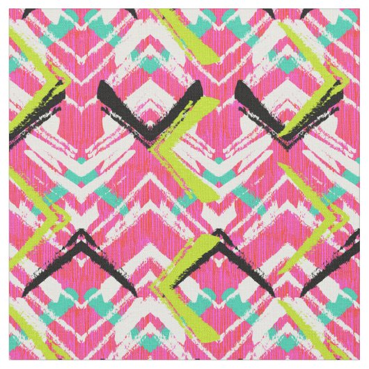 Hand gezeichnetes rosa Zickzack-Muster Stoff (Nahaufnahme)