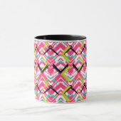 Hand gezeichnetes rosa Zickzack-Muster Tasse (Zentrum)