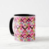 Hand gezeichnetes rosa Zickzack-Muster Tasse (Vorderseite Links)