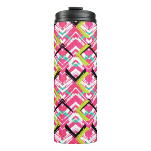 Hand gezeichnetes rosa Zickzack-Muster Thermosbecher