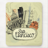 Hand gezeichnetes San Francisco Mousepad (Vorne)