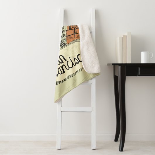 Hand gezeichnetes San Francisco Sherpadecke (Beispiel)