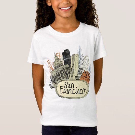 Hand gezeichnetes San Francisco T-Shirt (Vorderseite)