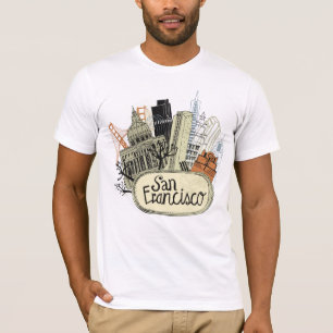 Hand gezeichnetes San Francisco T-Shirt