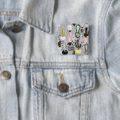 Hand gezeichnetes strukturiertes Kaktus-Muster Button (Beispiel)