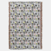 Hand gezeichnetes strukturiertes Kaktus-Muster Decke (Vorderseite Vertikal)