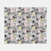 Hand gezeichnetes strukturiertes Kaktus-Muster Fleecedecke (Vorderseite (Horizontal))