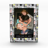 Hand gezeichnetes strukturiertes Kaktus-Muster Fotoblock (Vorderseite)